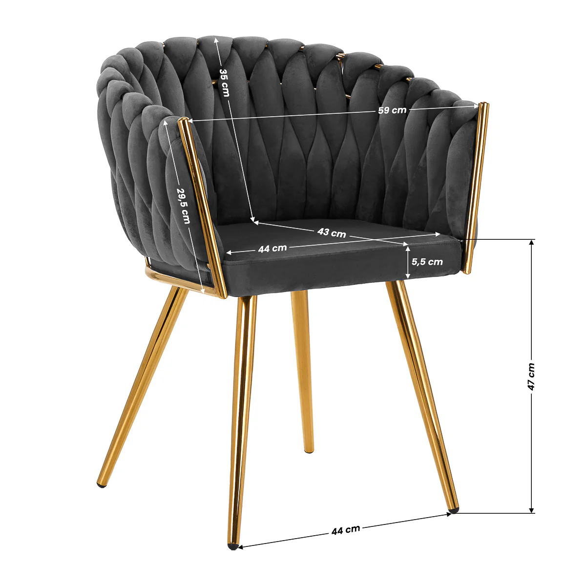 4rico Chair QS-GW06G Grey - Image 5