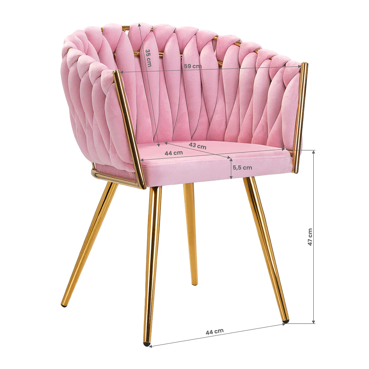 4Rico Chair QS-GW06G Pink - Image 2