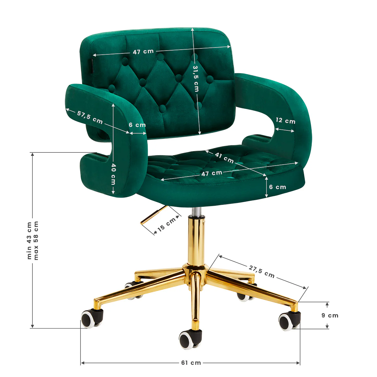 4Rico Chair QS-OF213G Green - Image 7