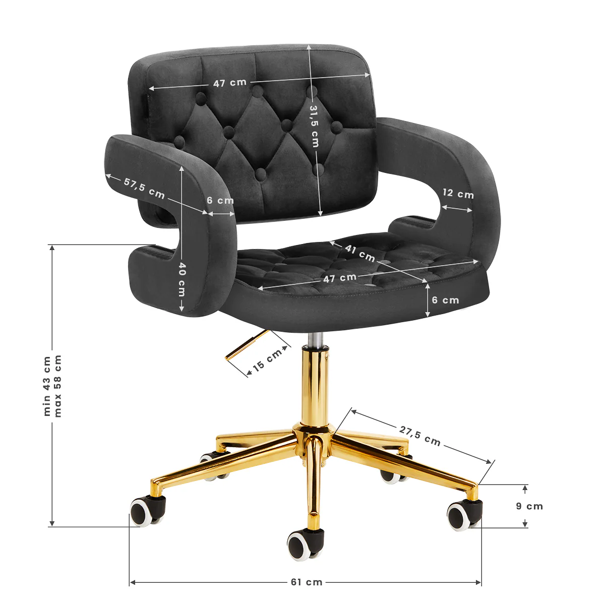 4Rico Chair QS-OF213G Grey - Image 7
