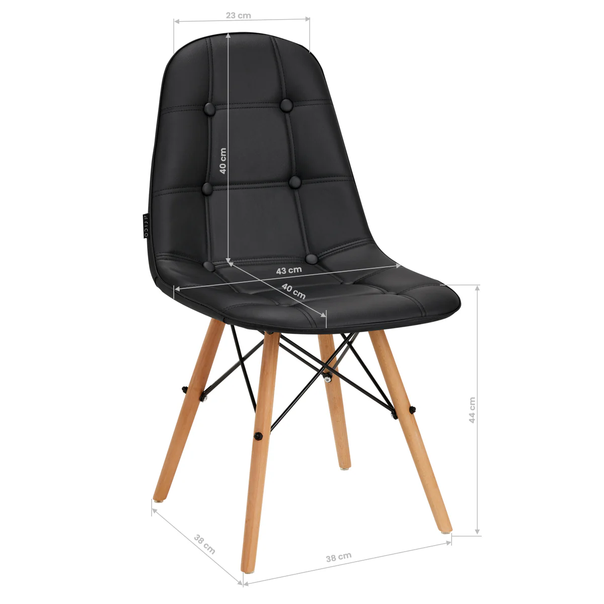 4Rico Cosmetic chair QS-185 black - Image 2