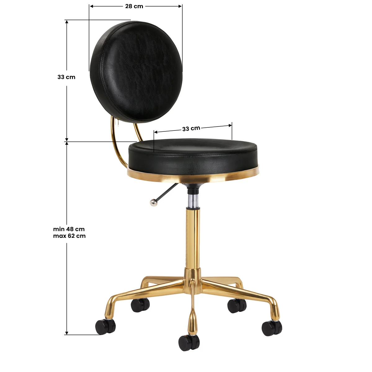 ActiveShop Cosmetic Chair H5 Black Gold - Image 2