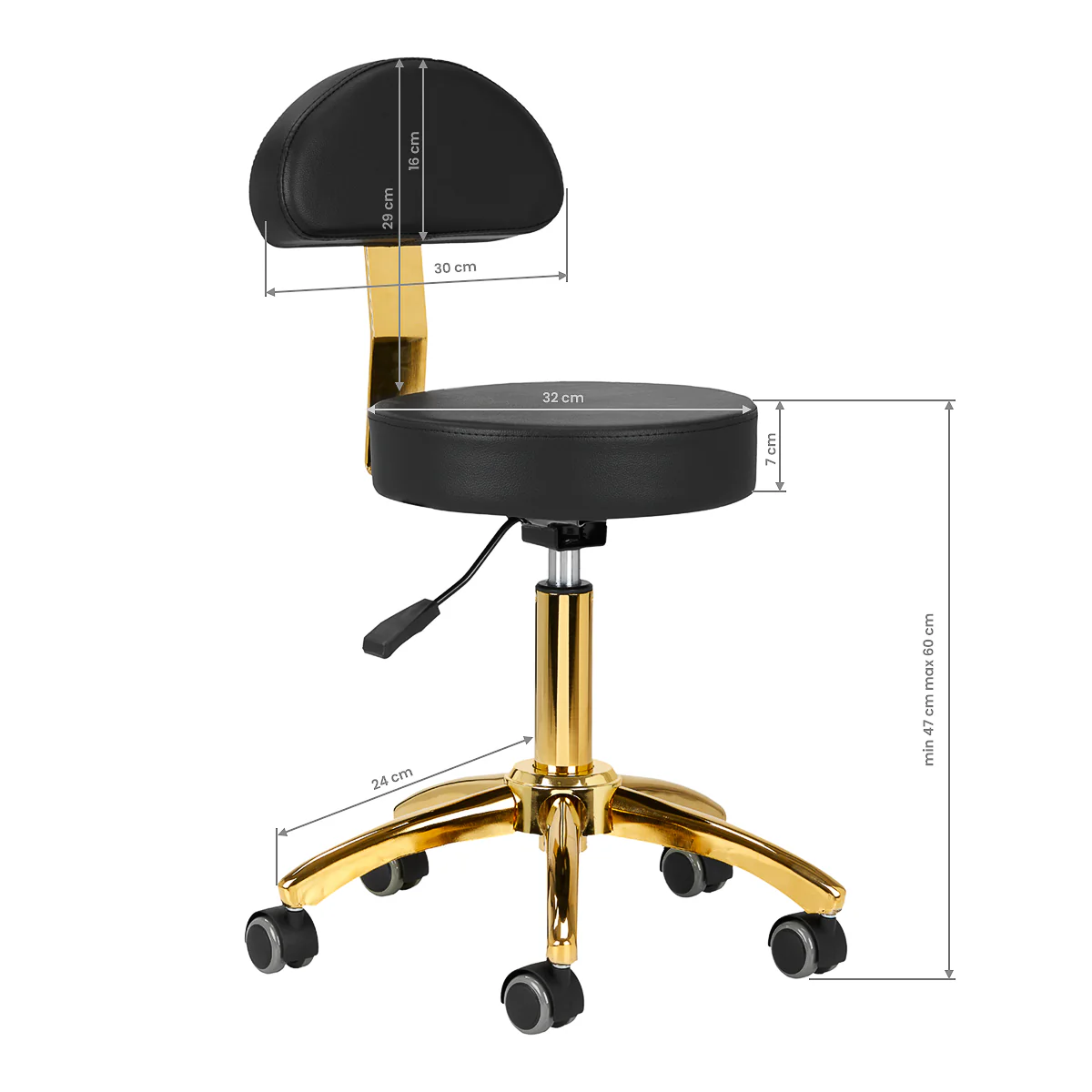 ActiveShop Cosmetic Stool AM-304G Black - Image 2