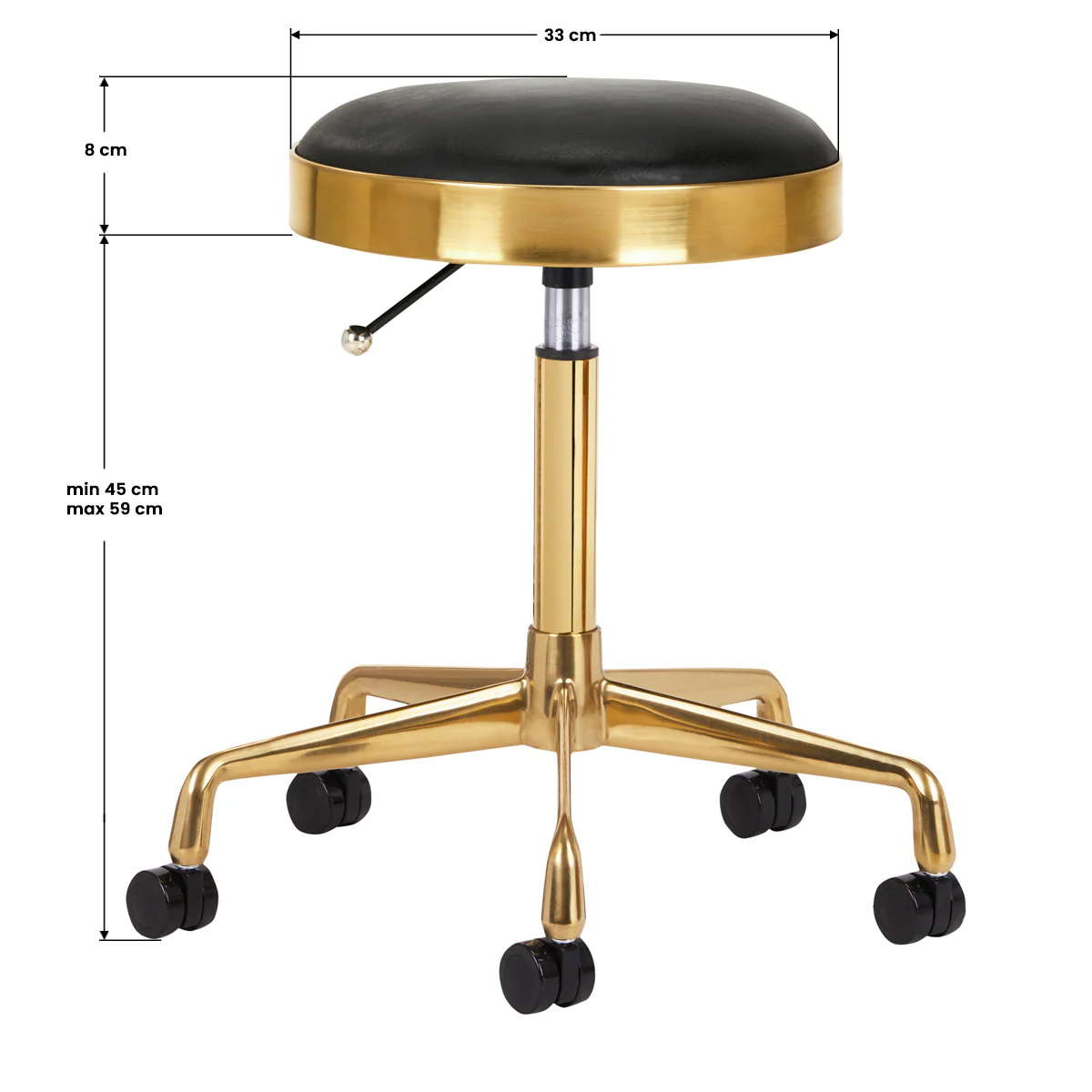 ActiveShop H7 Cosmetic Stool Golden Black - Image 2