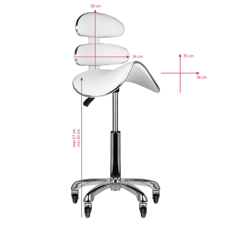ActiveShop Roll Speed AM-880 High Cosmetic Stool White - Image 2