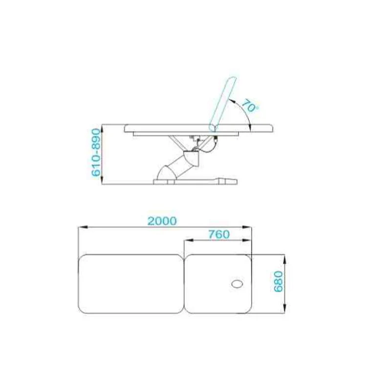 Azzurro Electric Bed for Massage 808 White - Image 7
