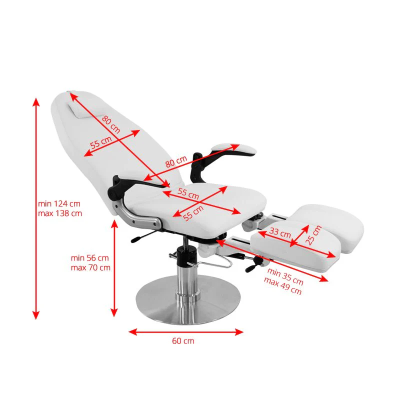 Azzurro Hydraulic Podiatry Chair 713A White - Image 2