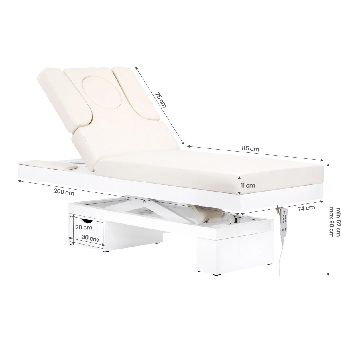 Azzurro Spa Cosmetic Bed 815B Glowing White Heated - Image 6