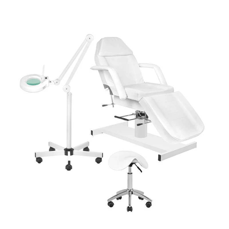 Beauty Bed White A210 + Led Magnifier Lamp S5 + Beauty Stool 302 Bundle - Image 2