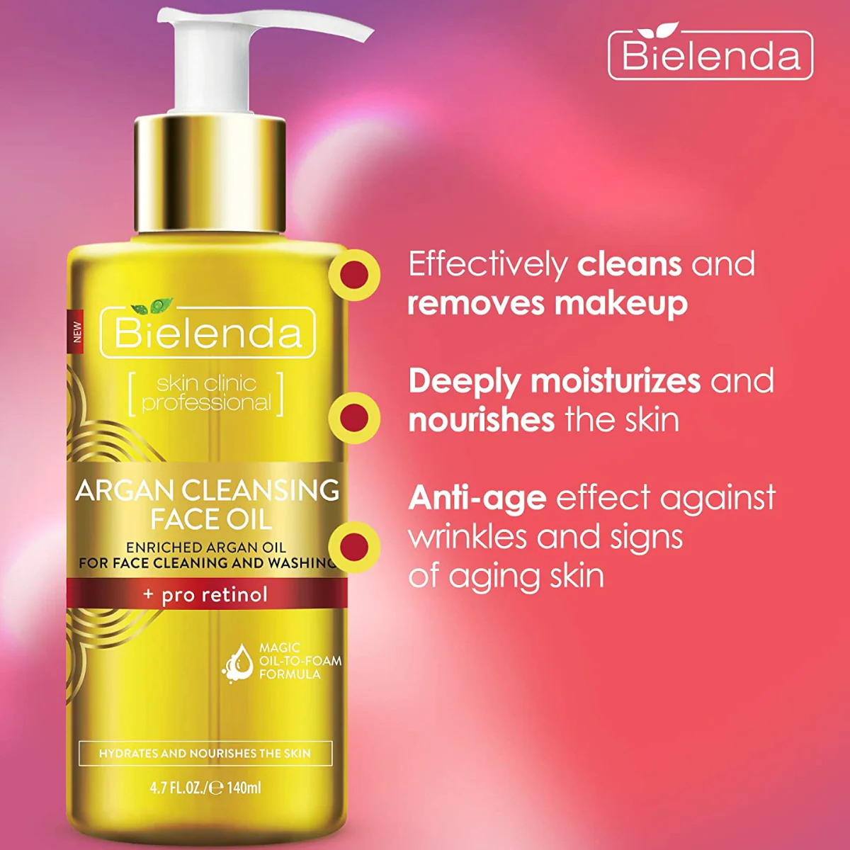 Bielenda Argan Cleansing Face Oil Pro-Retinol - Image 2