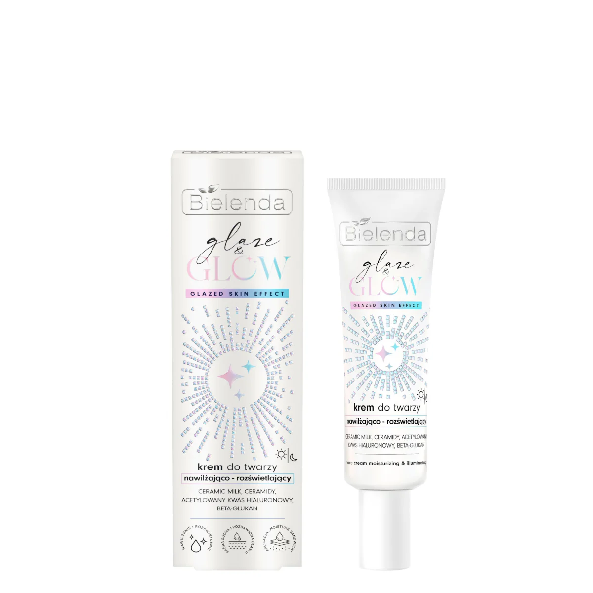 Bielenda Glaze & Glow Moisturizing Brightening Face Cream Glazed Skin Effect - Image 3