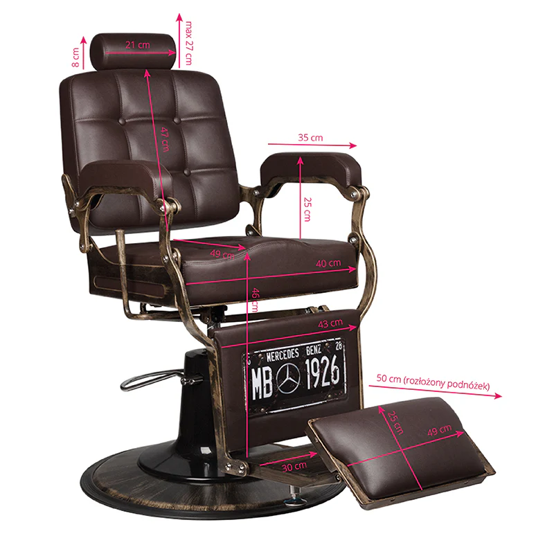 Brown Boss Barber Chair Gabbiano - Image 2