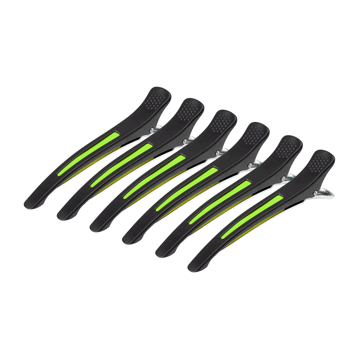 ACTIVESHOP Clamps hairdressing clips for hair e-13 6 pcs 11.5 cm mix neon