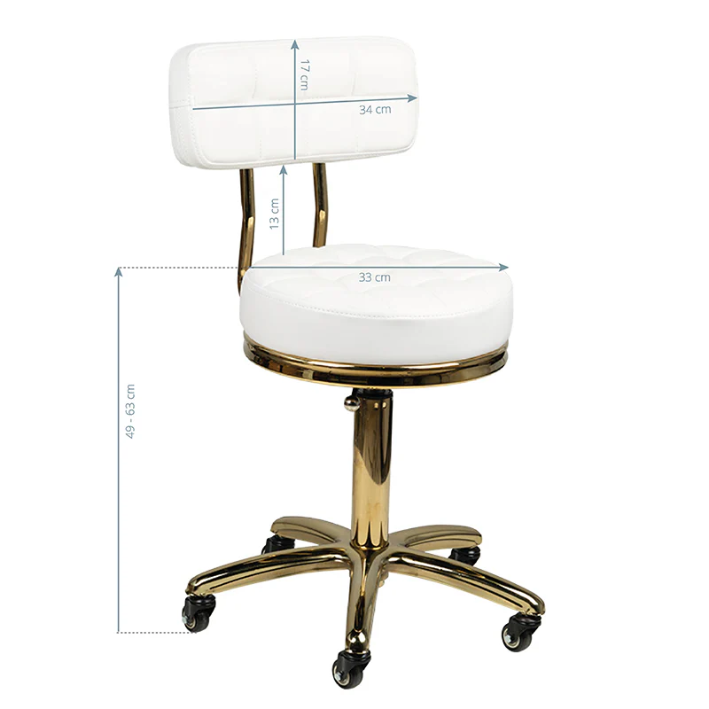 ActiveShop Cosmetic Stool Gold AM-961 White - Image 3
