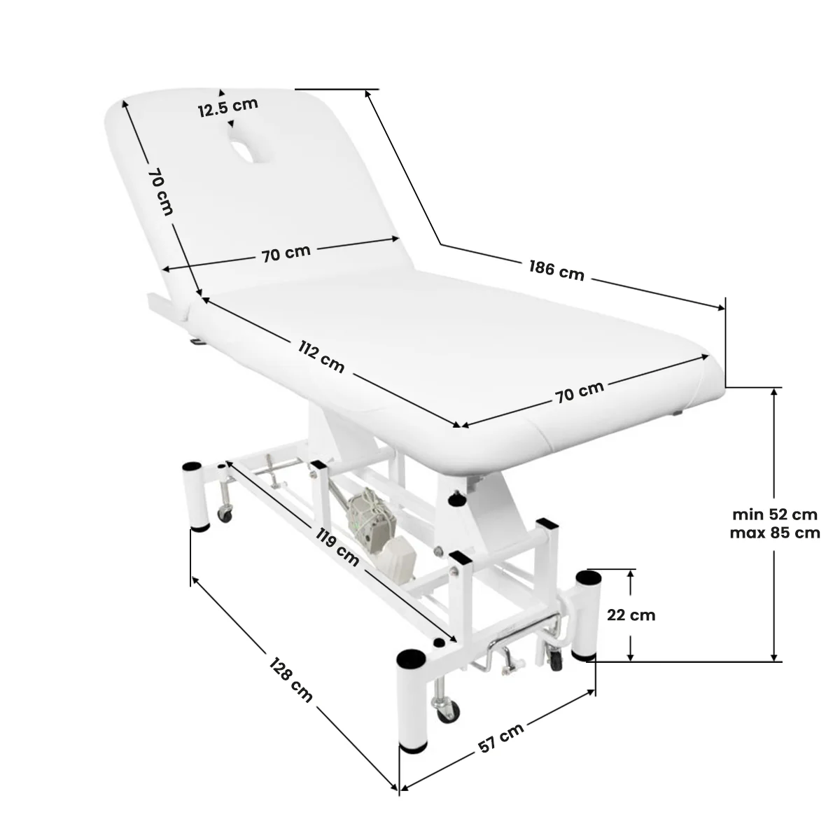 Electric bed for massage azzurro 684 1 strong White - Image 2
