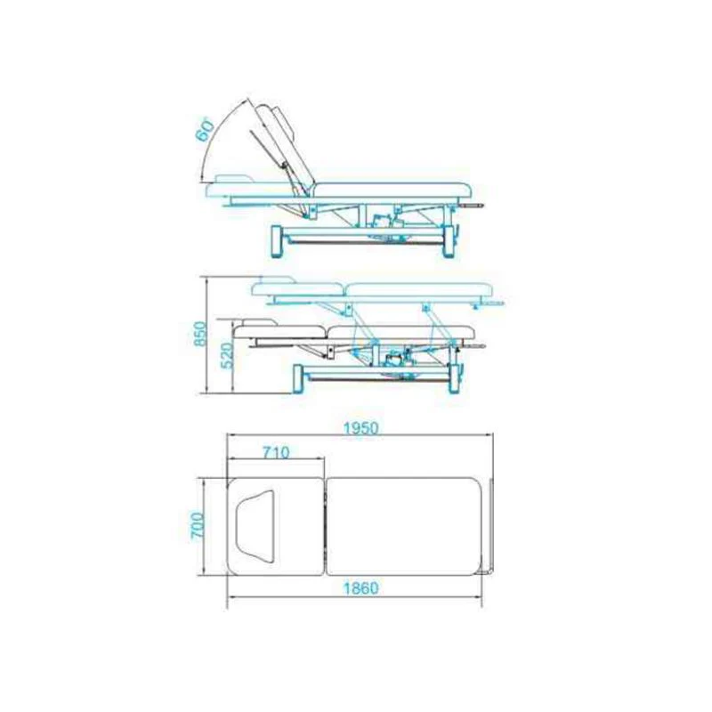Electric bed for massage azzurro 684 1 strong White - Image 3