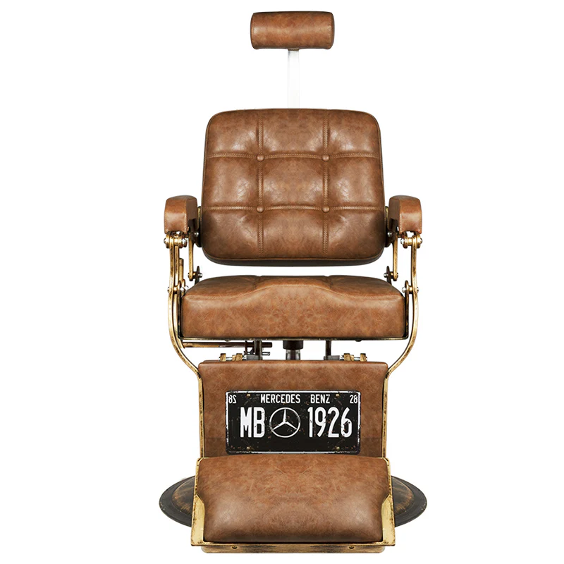 Gabbiano Barber Chair Boss Old Leather Light Brown - Image 4