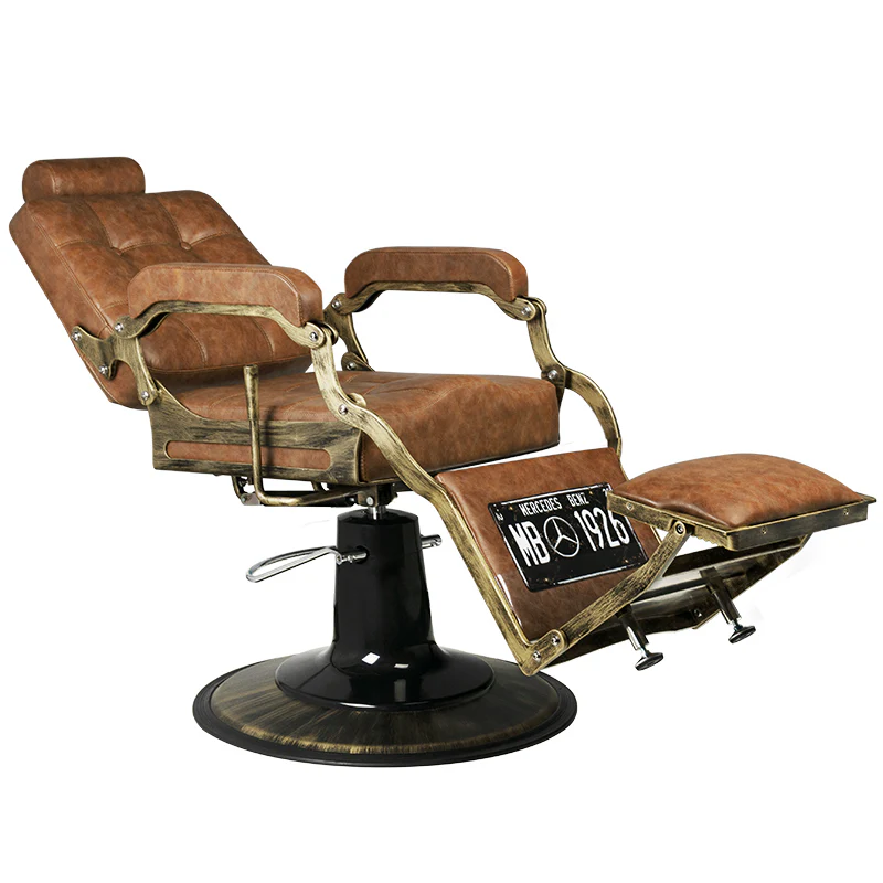 Gabbiano Barber Chair Boss Old Leather Light Brown - Image 5