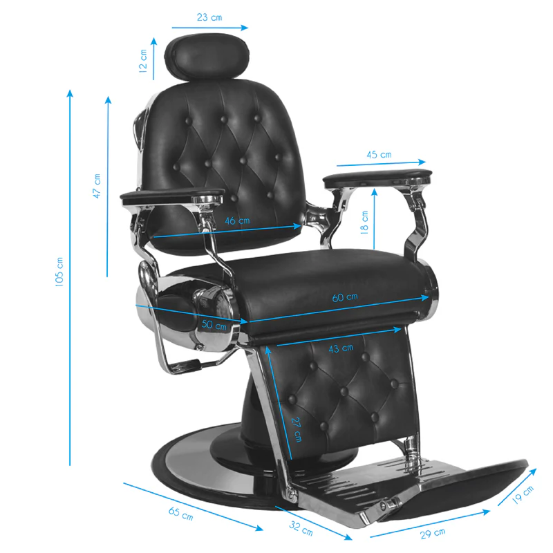 Gabbiano barber chair francesco black - Image 2