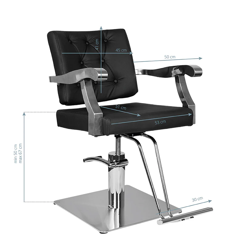 Gabbiano black lyon hairdressing chair - Image 2