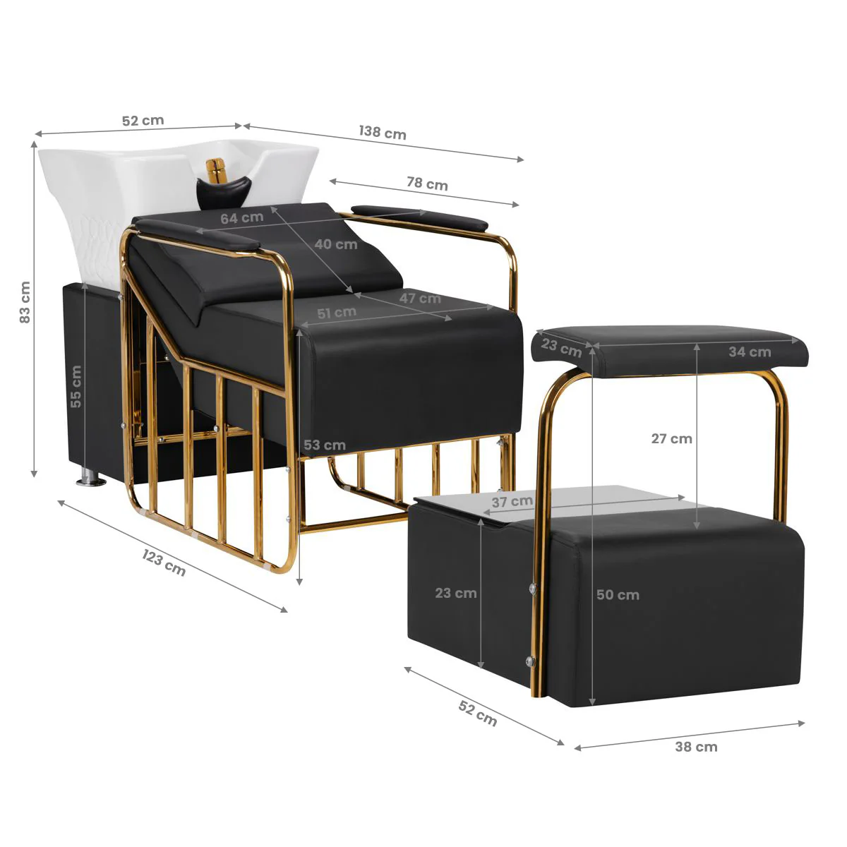Gabbiano Hair Wash Unit Mayka Black - Image 9