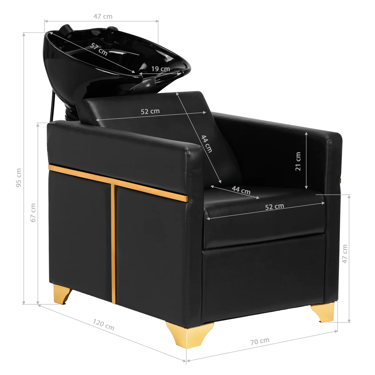 Gabbiano Hairdressing Backwash Unit Toledo Black - Image 5