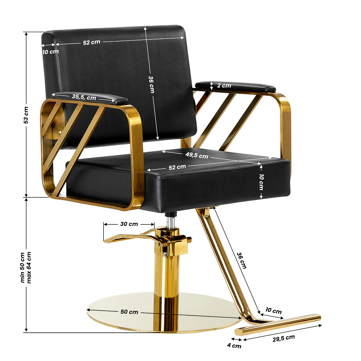 Gabbiano Hairdressing Chair Genua Gold Black - Image 5