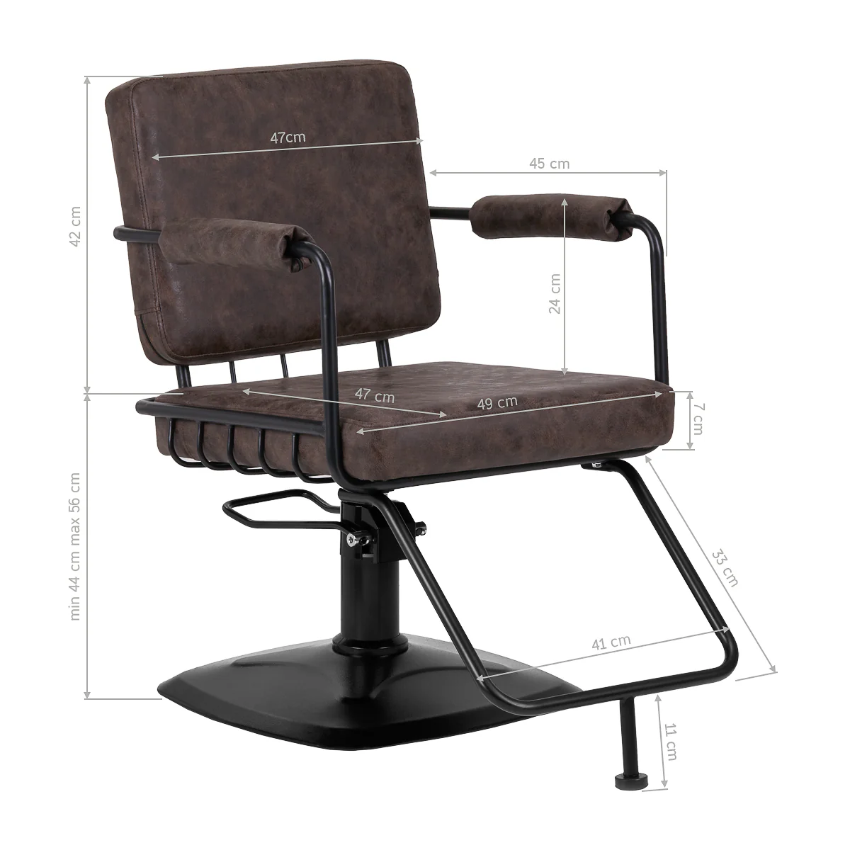Gabbiano Hairdressing Chair Katania Loft Old Leather Dark Brown - Image 5