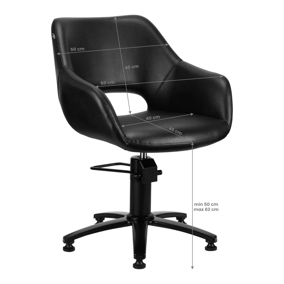 GABBIANO HAIRDRESSING CHAIR LIMA BLACK - Image 2