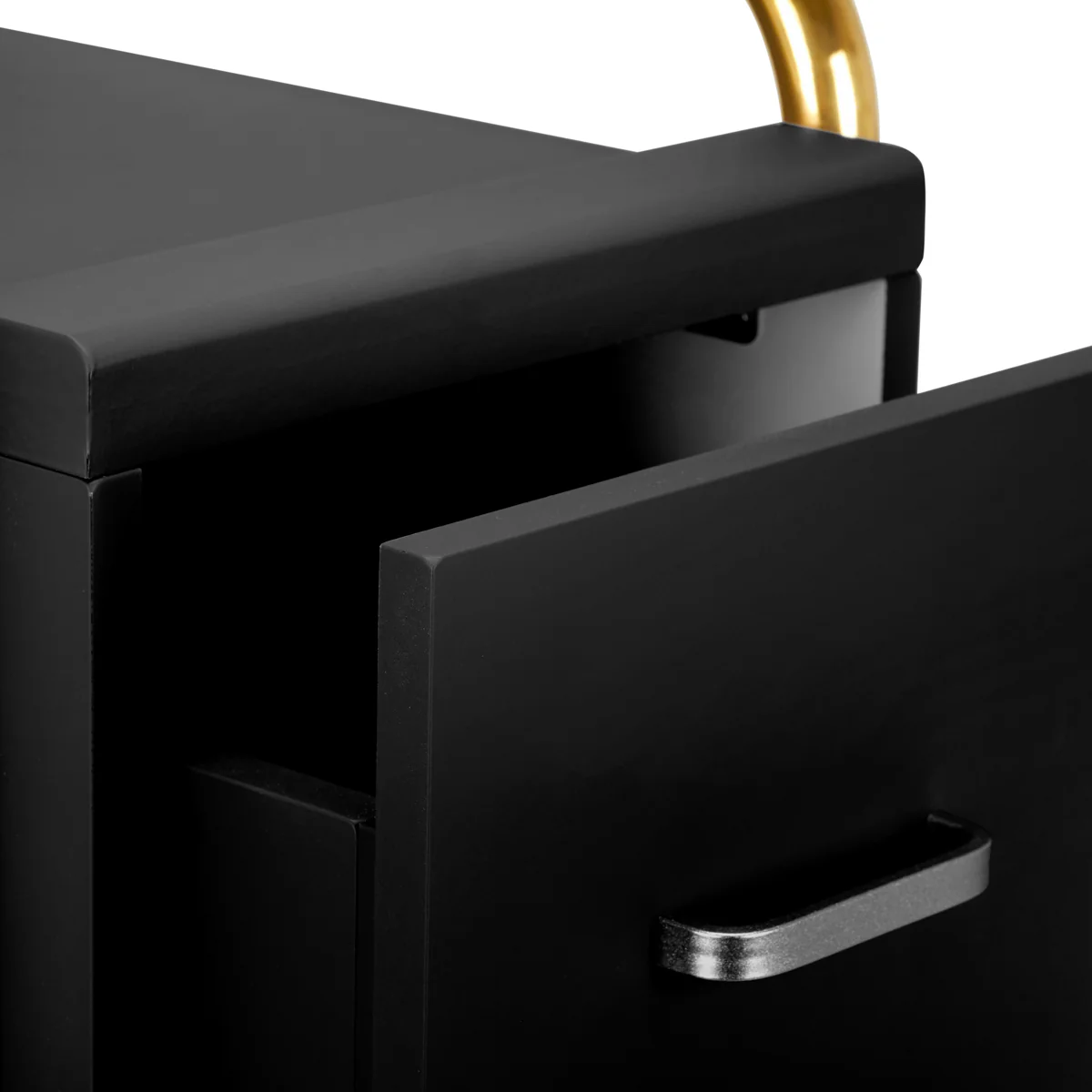 Gabbiano Hairdressing Trolley Assistant Solo Gold – Black - Image 8