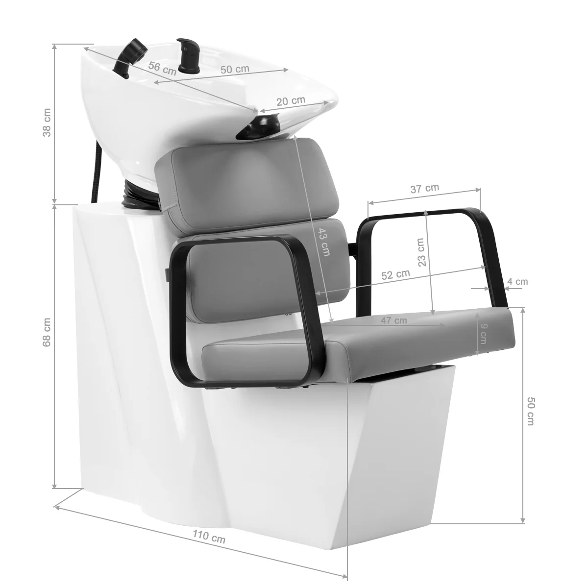Gabbiano Porto-BM Hair Wash Unit Grey - Image 5