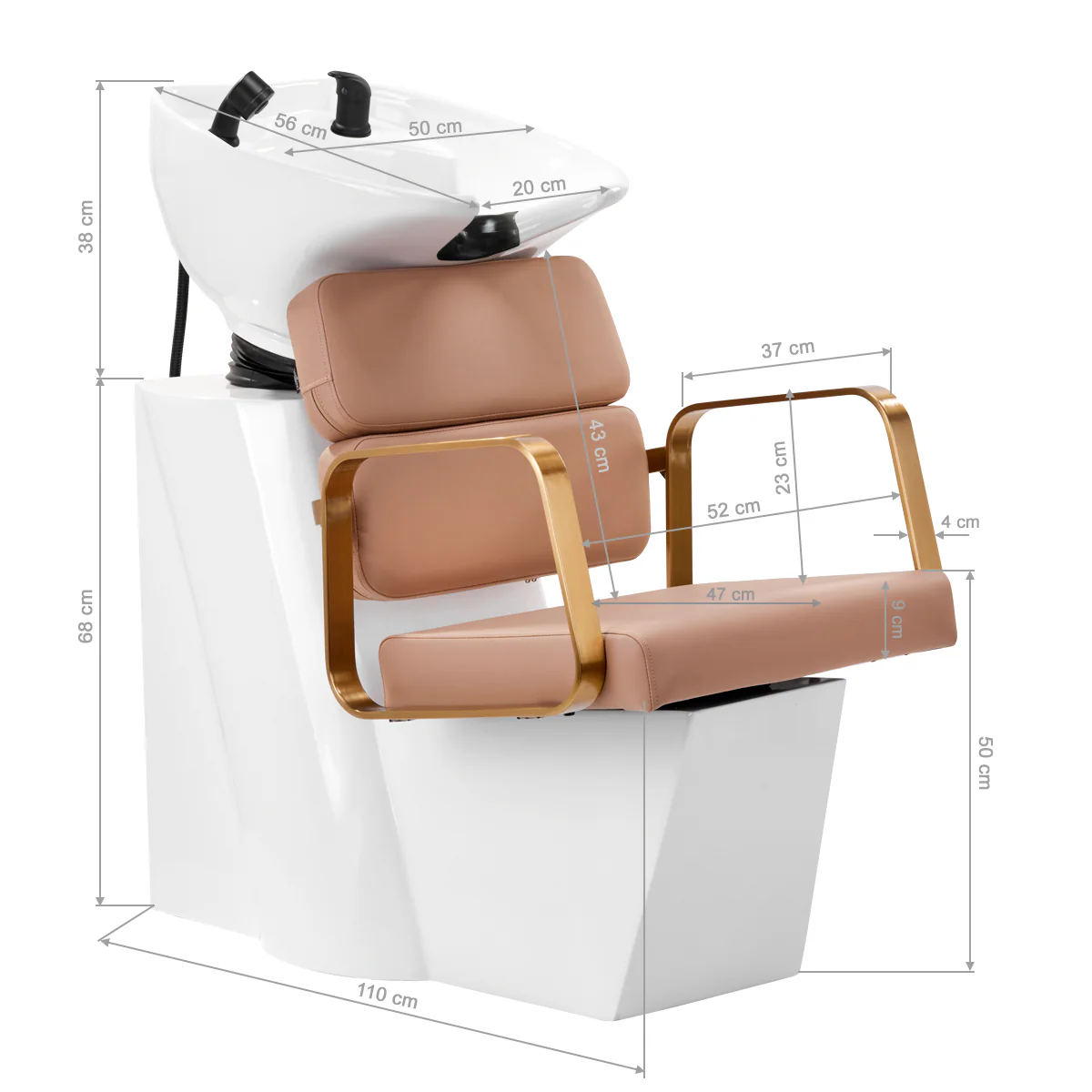 Gabbiano Porto-GM Hair Wash Unit Beige & Gold - Image 5
