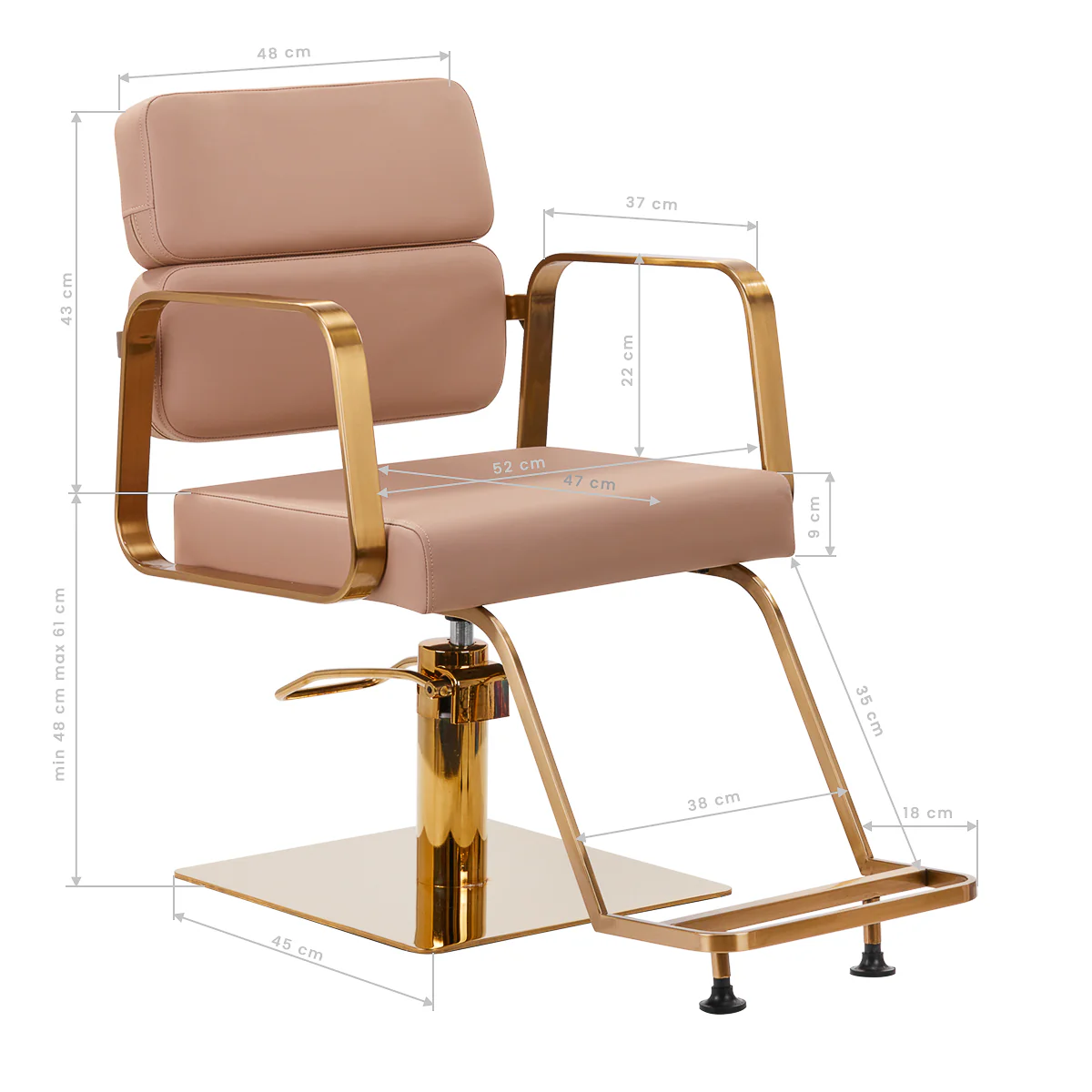 Gabbiano Porto-GM Hairdressing Chair Beige - Image 5