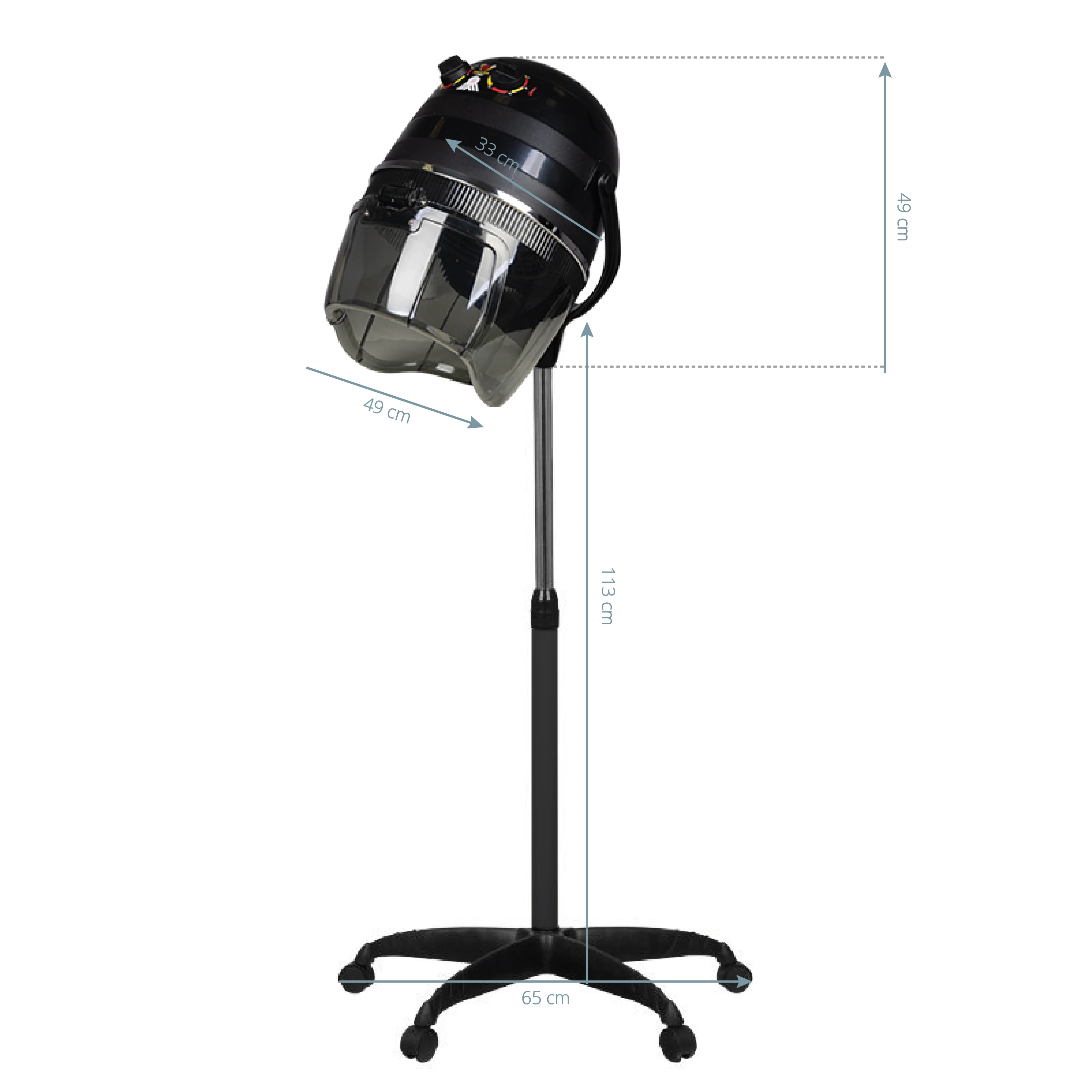 Gabbiano standing dryer 1600 one speed black - Image 2