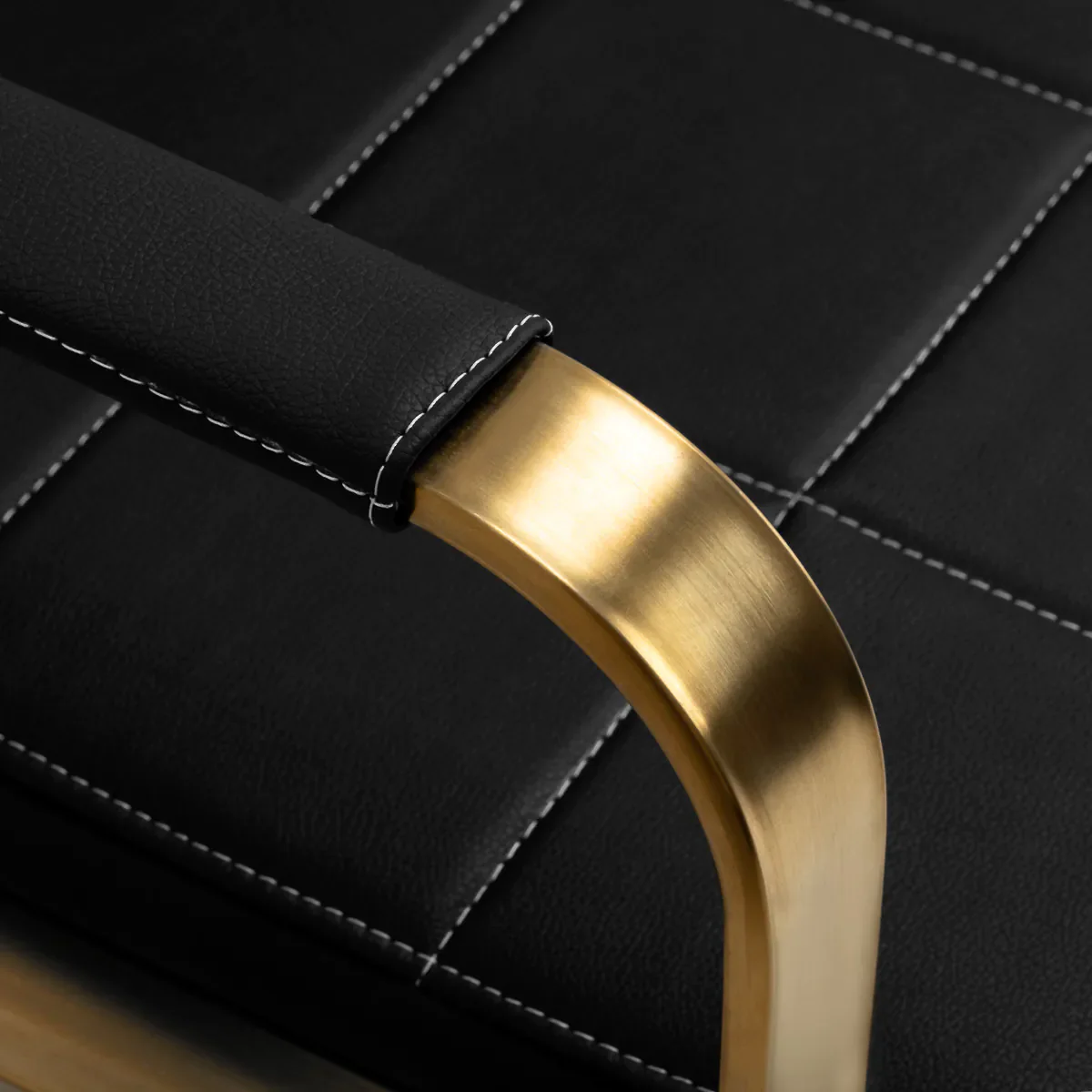 Gabbiano Waiting Room Sofa Avila Black & Gold - Image 6