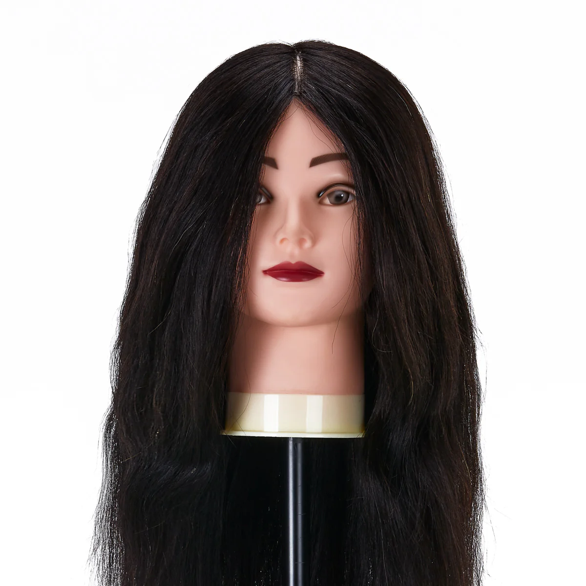 Gabbiano WZ1 Hairdressing Training Head, Natural Hair, Colour 1#, Length 20"