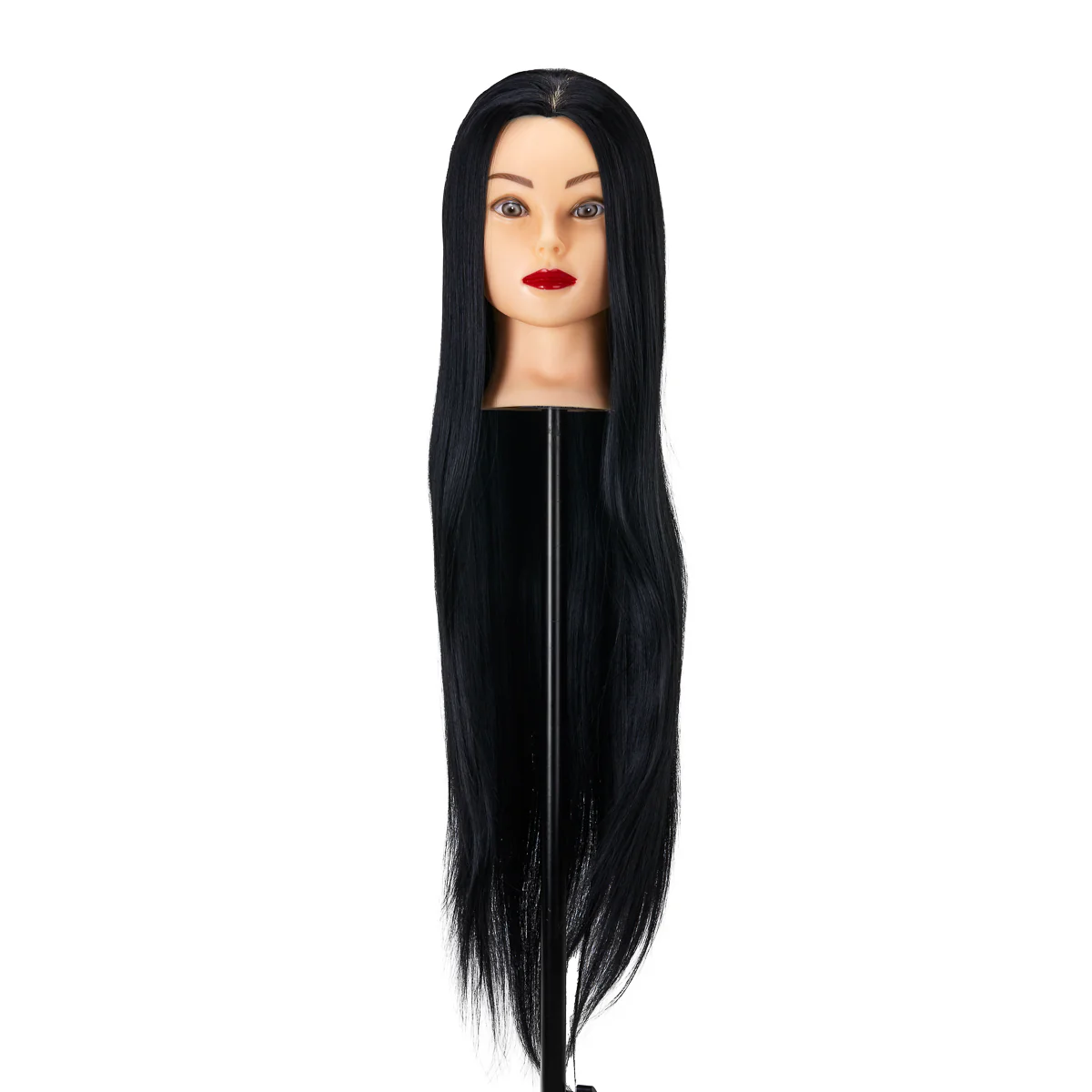 Gabbiano WZ2 Hairdressing Training Head, Synthetic Hair, Colour 1#, Length 24" - Image 5