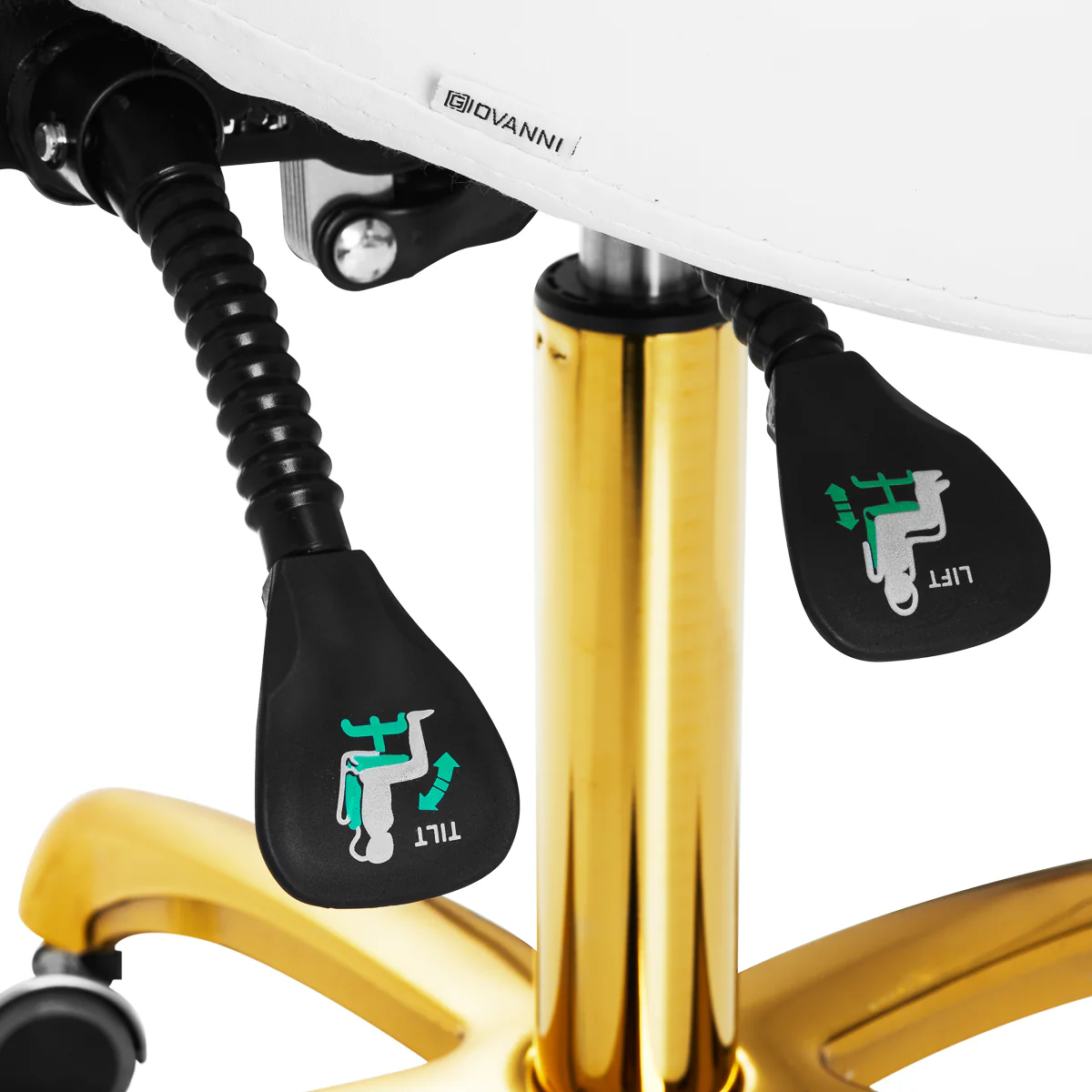 Giovanni Cosmetic Stool 1004 Gold White - Image 9