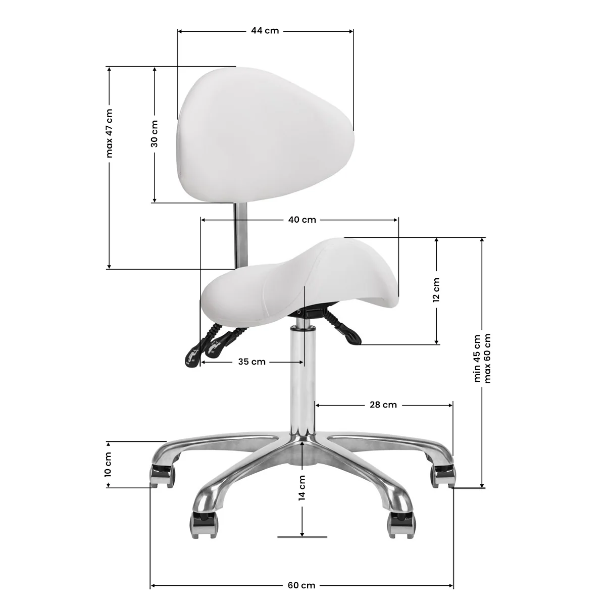 Giovanni Cosmetic Stool 1004 White - Image 3