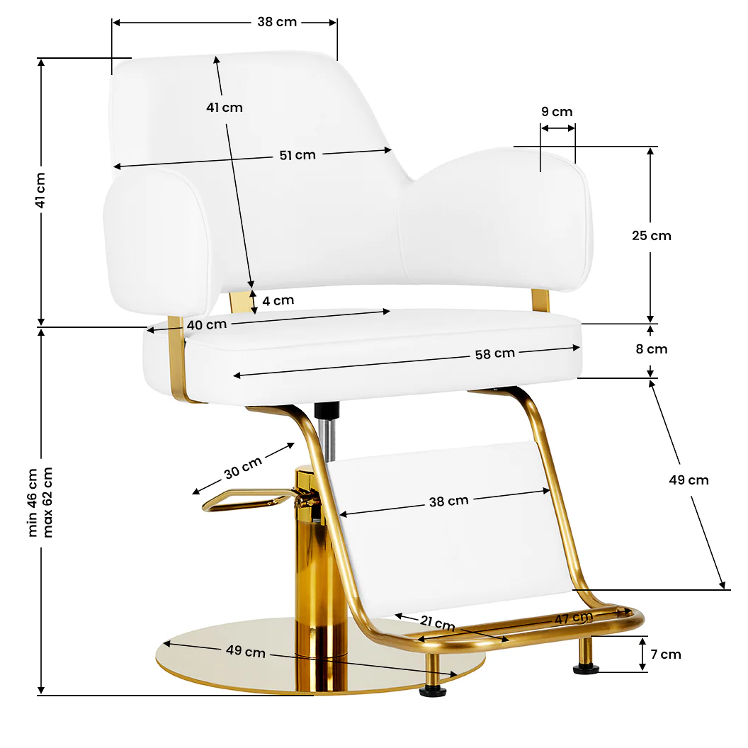 Hairdressing chair Gabbiano Linz NQ White - Image 2