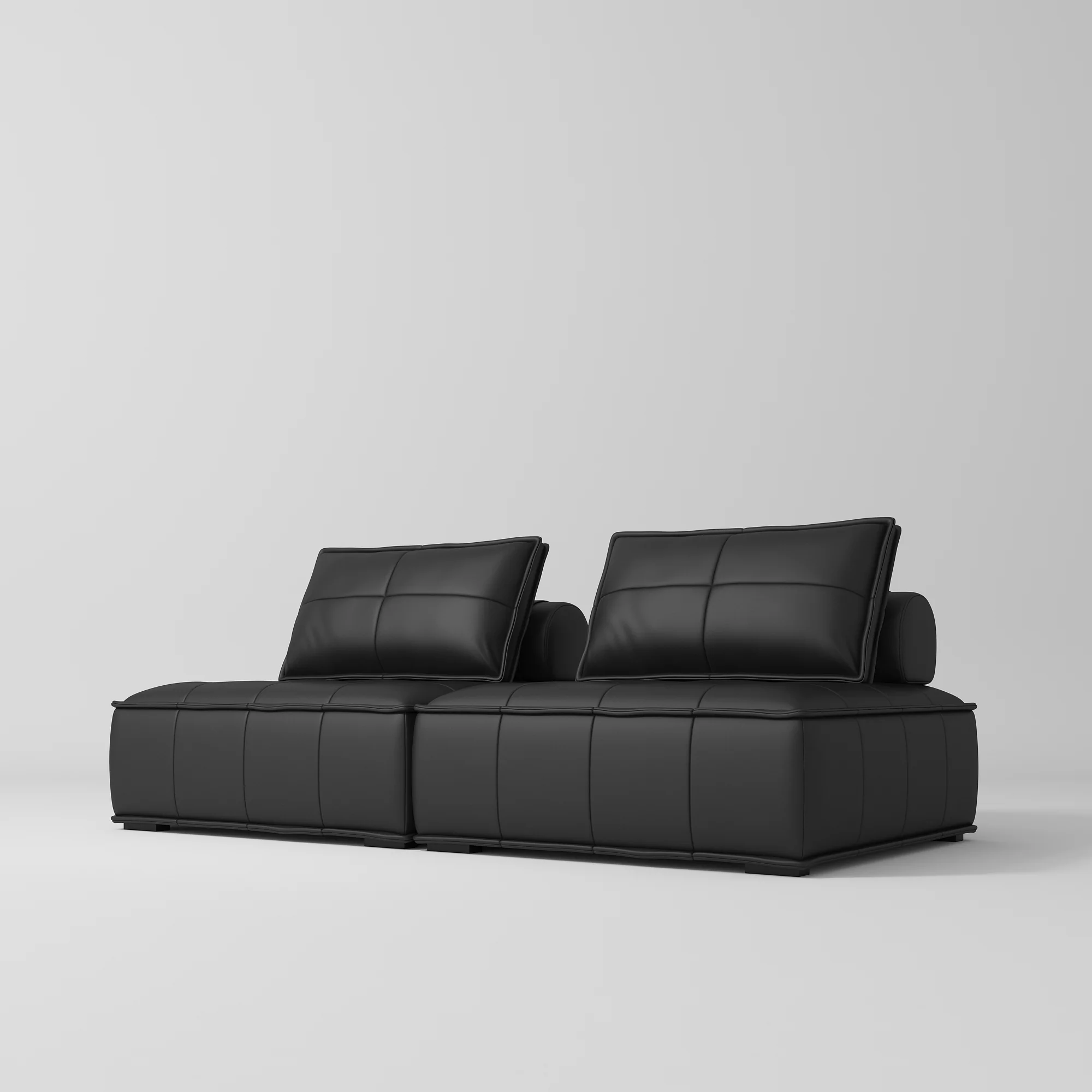Manufakturo Rhéa Luxury Boutique Sofa with Soft Upholstery for Salon Waiting Area Black
