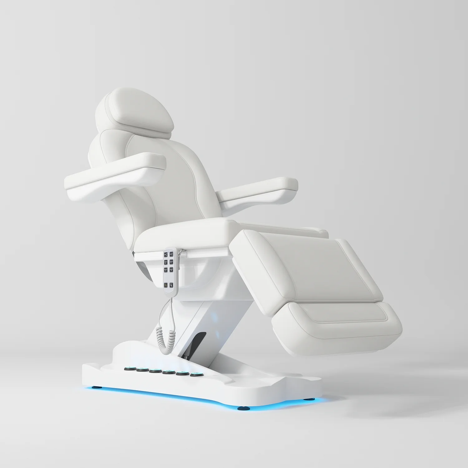 Manufakturo Éclat Salon Beauty Bed with Footrest Controls White