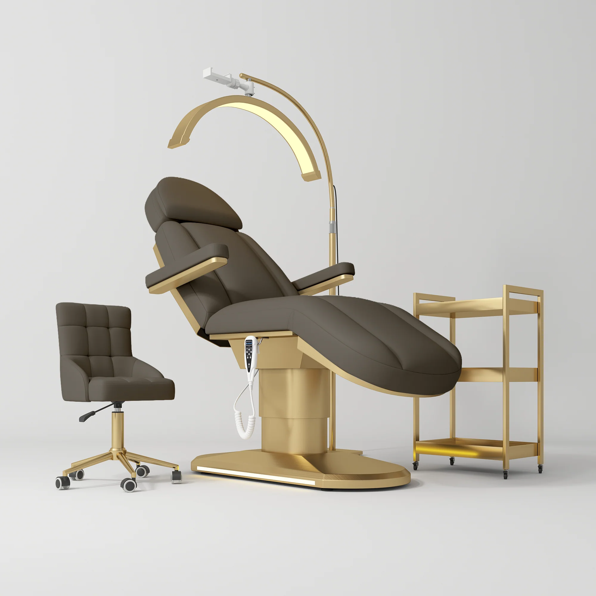 Manufakturo Étoile Cocoa Mocha The Complete Studio Set - Beauty Bed, Chair, Moonlight & Trolley