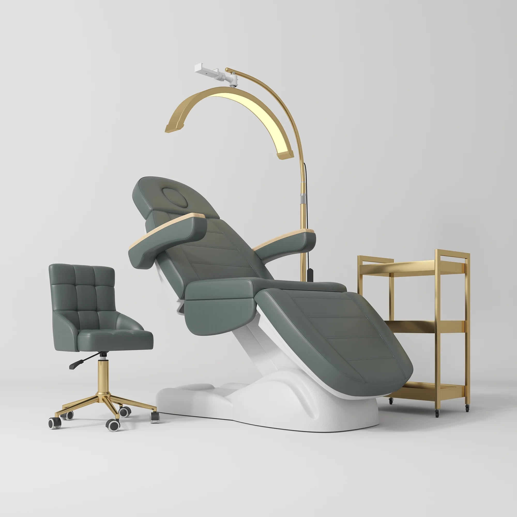 Manufakturo Grace Navy The Complete Salon Set - Beauty Bed, Chair, Moonlight & Trolley
