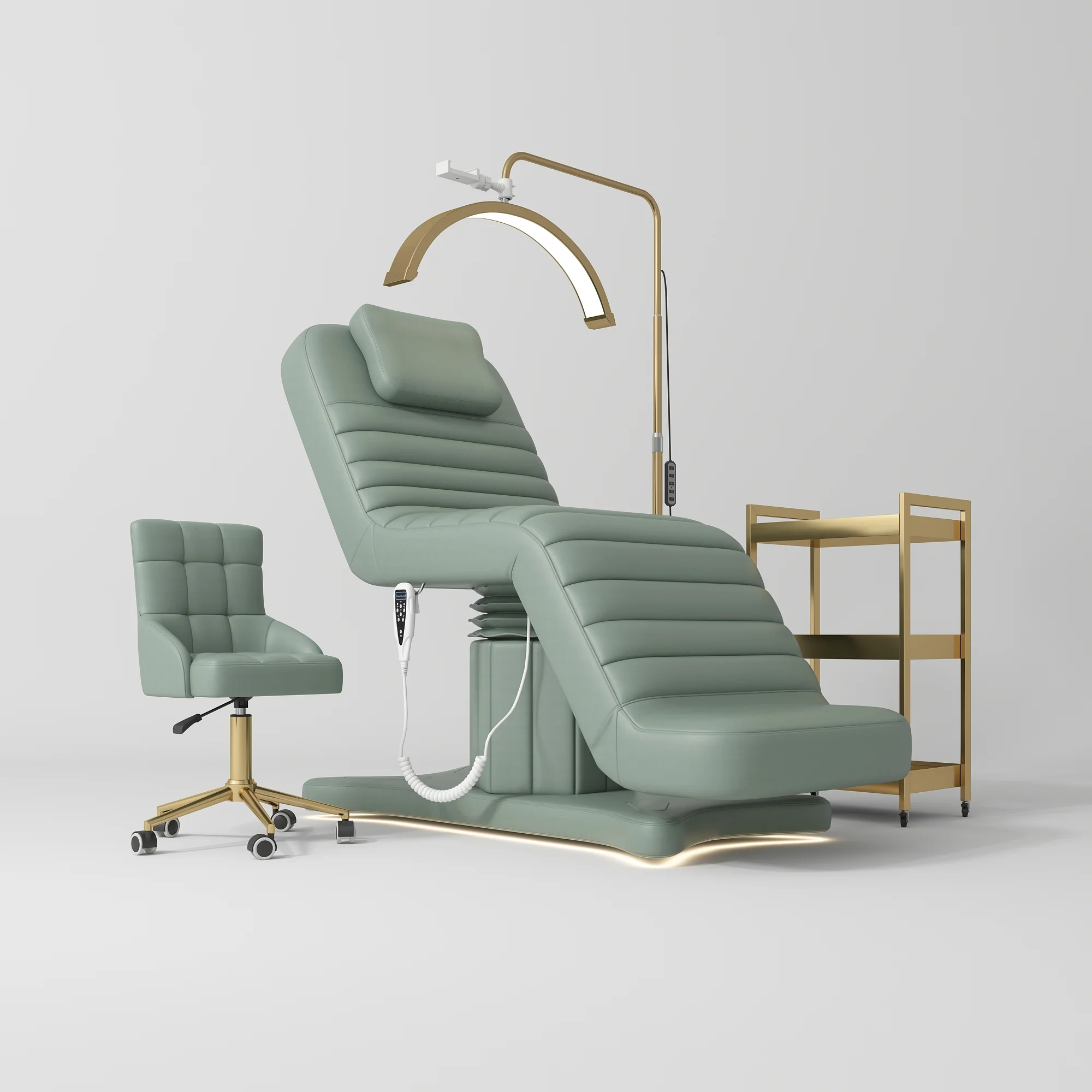 Manufakturo Grandeur Olive The Complete Studio Set - Beauty Bed, Chair, Moonlight & Trolley
