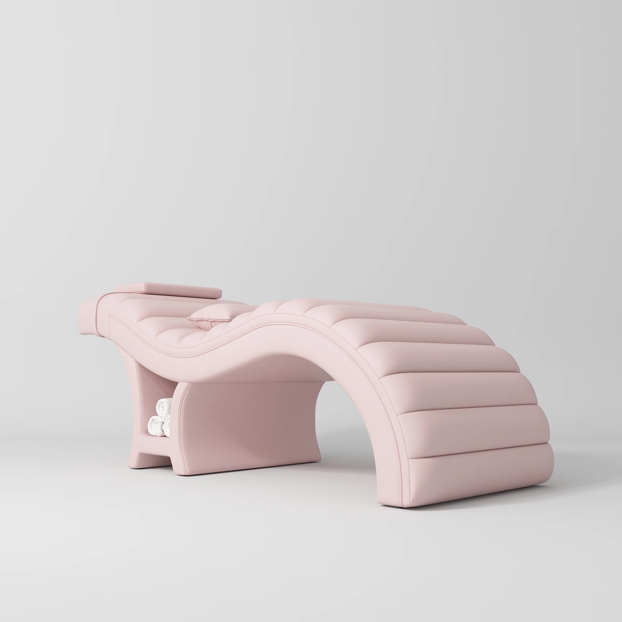 Manufakturo Luxe Light Pink Complete Salon Set - Lash Beauty Bed, Chair, Moonlight & Trolley - Image 2