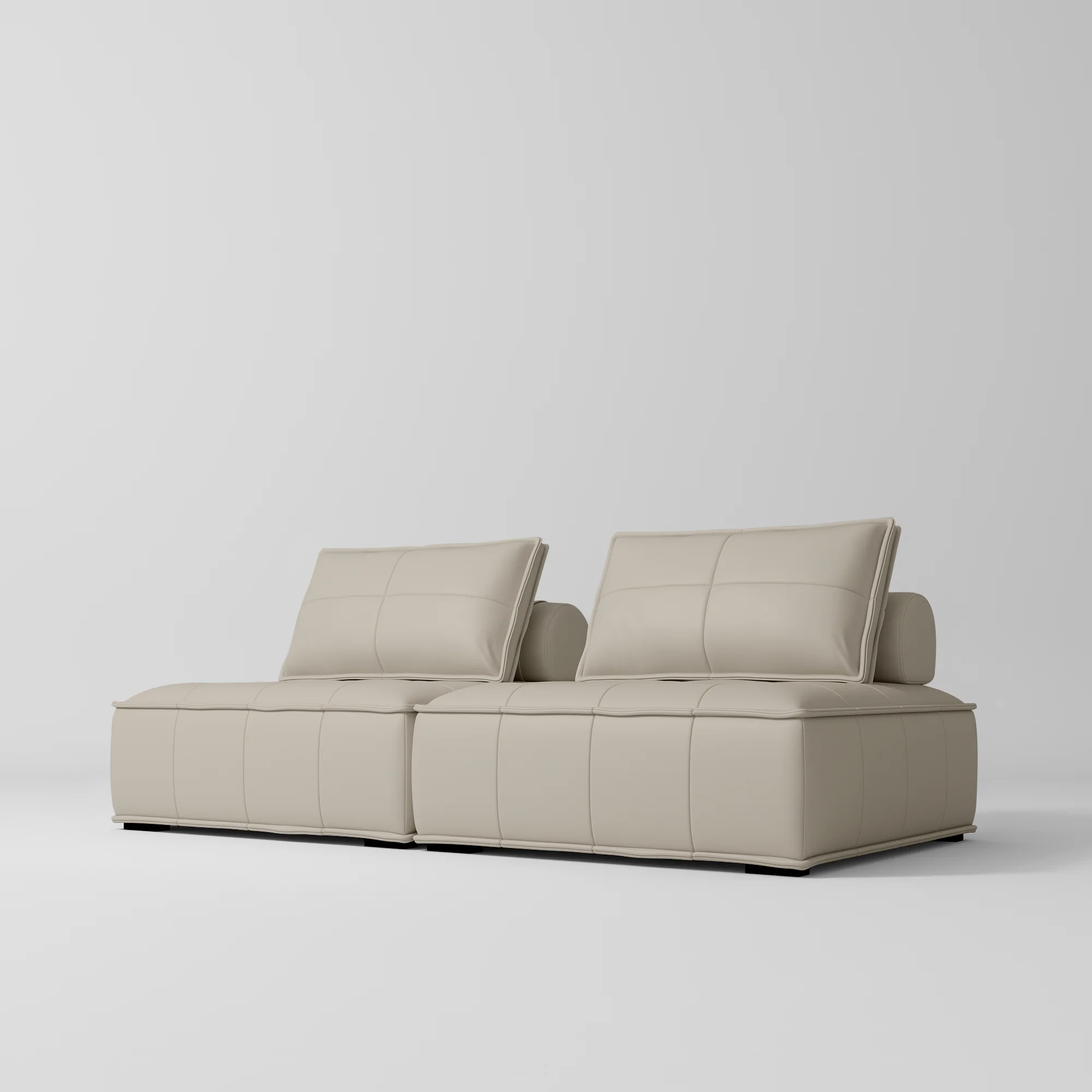 Manufakturo Rhéa Luxury Boutique Sofa with Soft Upholstery for Salon Waiting Area Stone Taupe