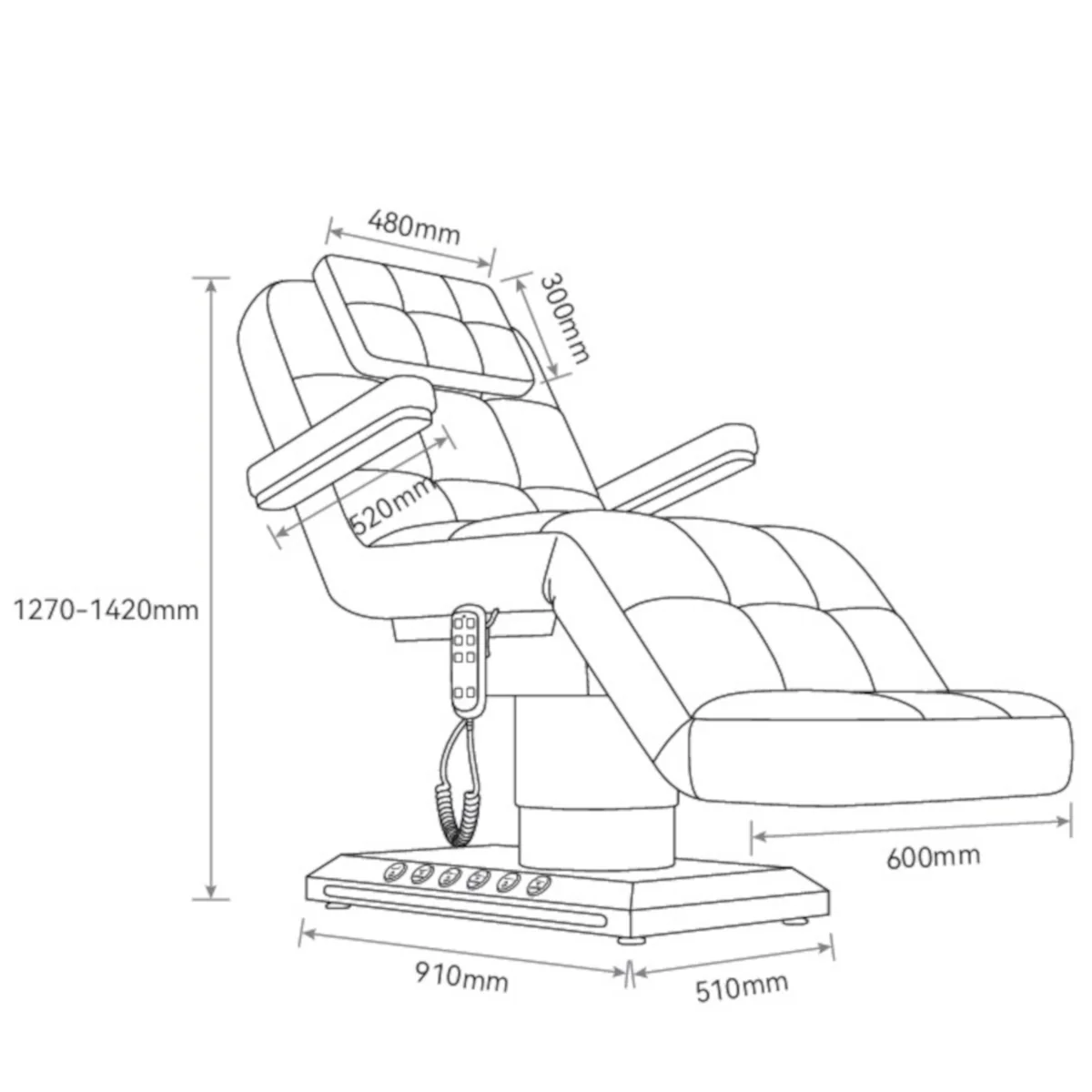 Manufakturo Saphir version B Electric Salon Bed with Dual Controls Creamy - Image 2