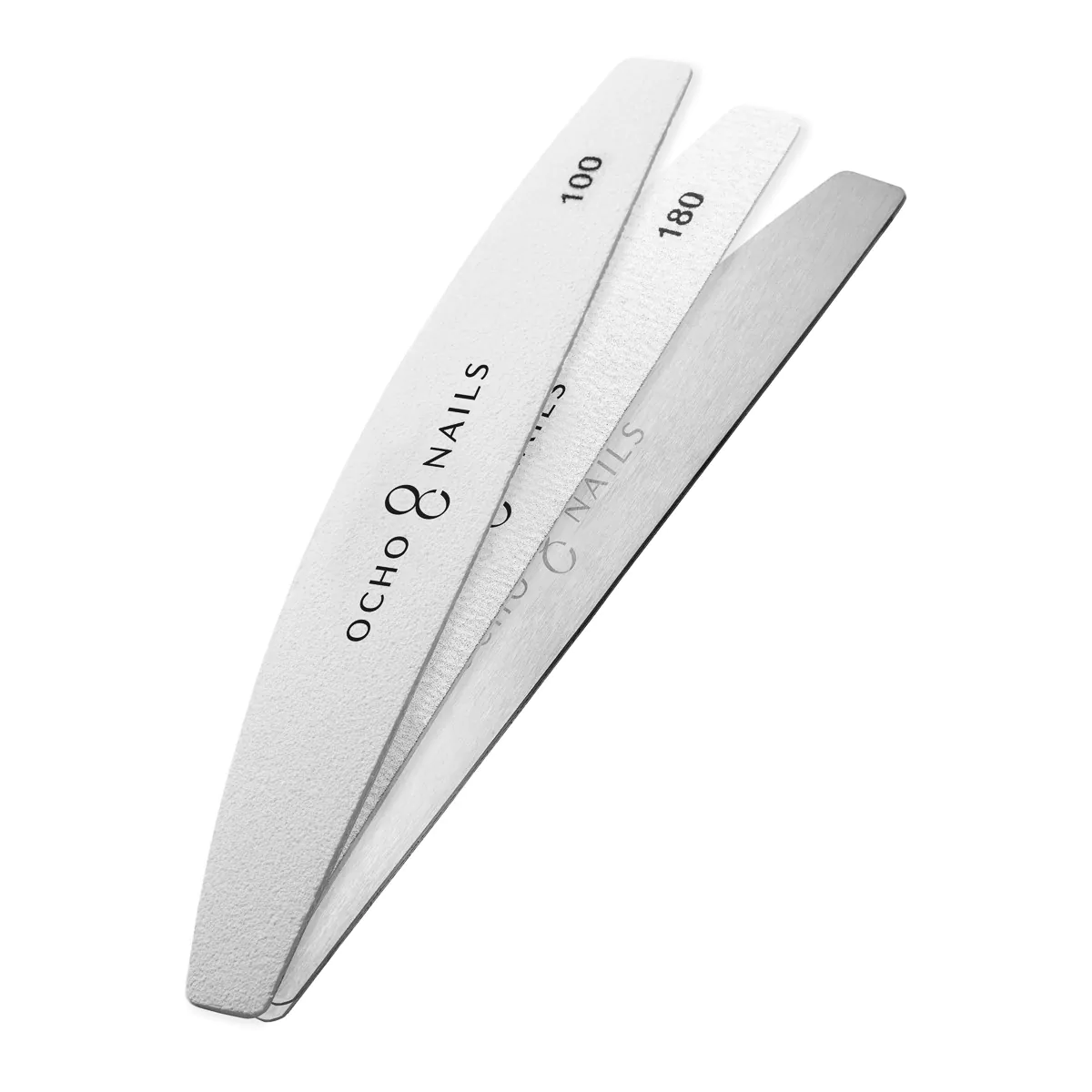 Ocho Nails Half-Moon Metal Core File + Papers 100/180 20 pcs
