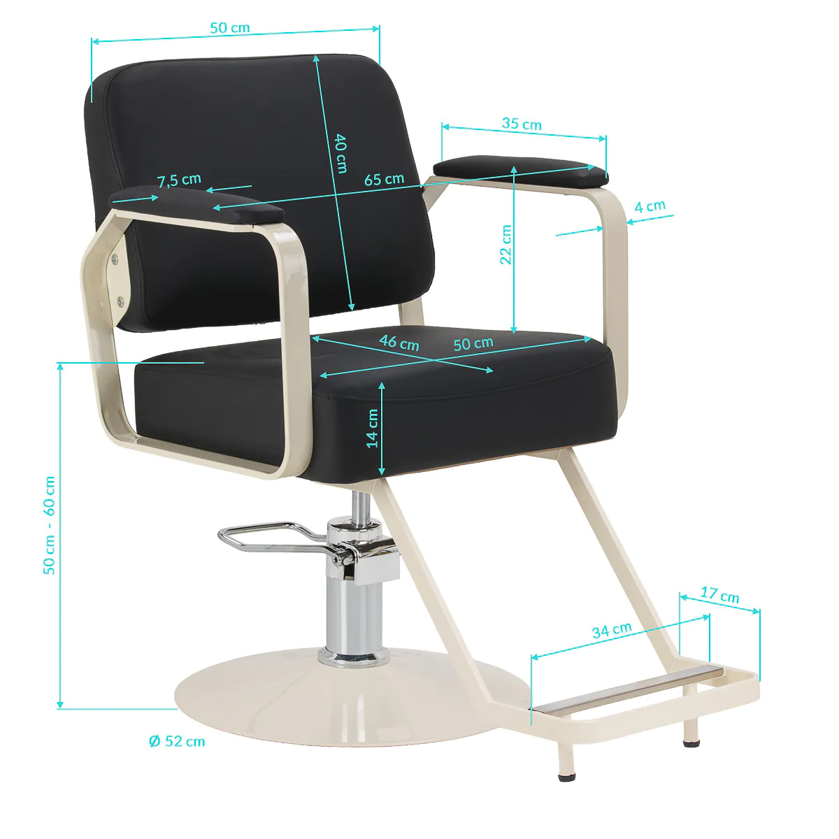 Omega Hairdressing Chair Aurora Black - Image 11